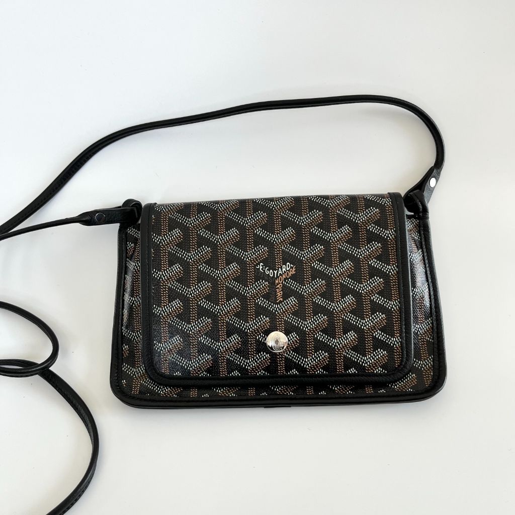 Goyard Black Goyardine Coated Canvas Plumet Crossbody Bag