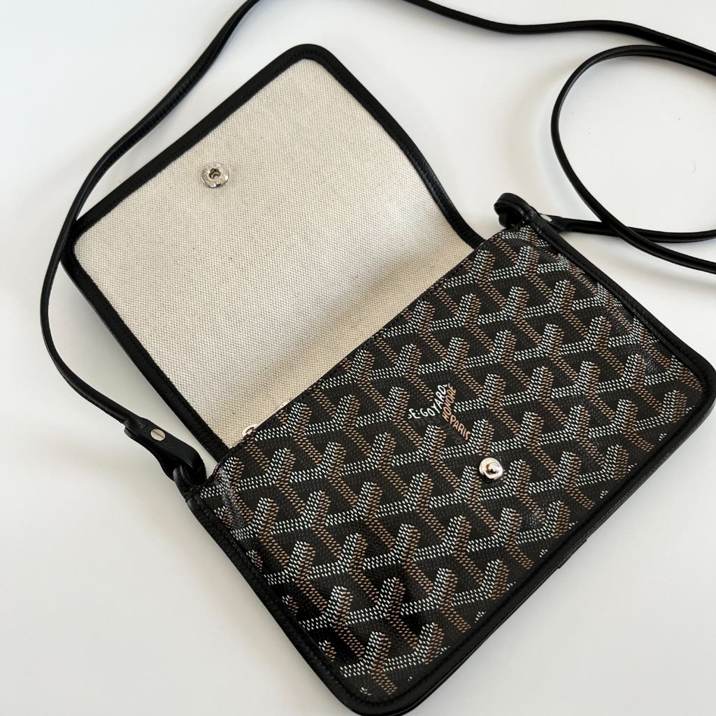 Goyard Black Goyardine Coated Canvas Plumet Crossbody Bag