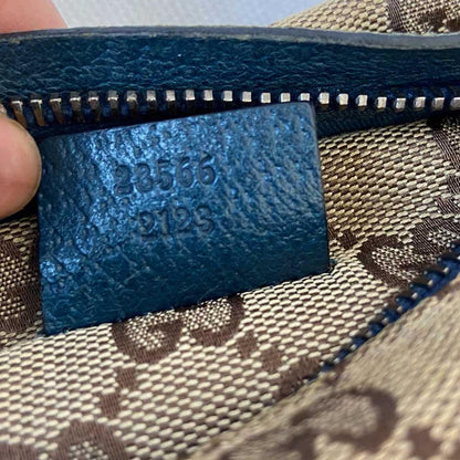Gucci Beige/ Blue GG Canvas And Leather Belt Bag