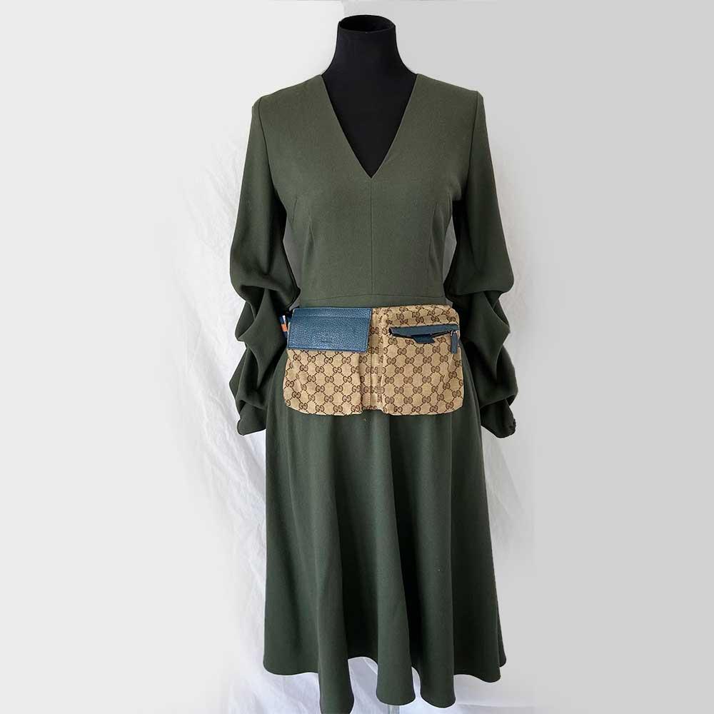 Gucci Beige/ Blue GG Canvas And Leather Belt Bag