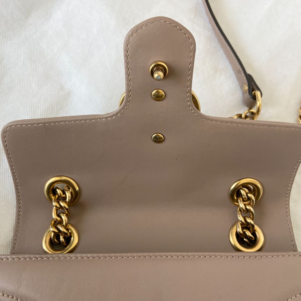 Gucci Beige GG Marmont Mini Matelasse shoulder bag