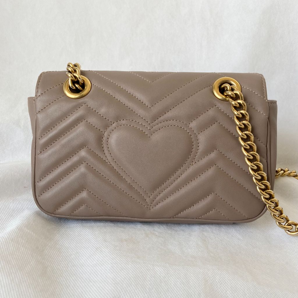Gucci Beige GG Marmont Mini Matelasse shoulder bag
