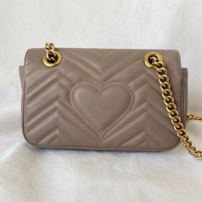 Gucci Beige GG Marmont Mini Matelasse shoulder bag