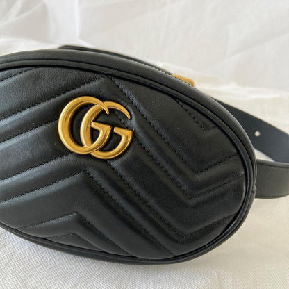 Gucci Black GG Marmont 2.0 Belt Bag