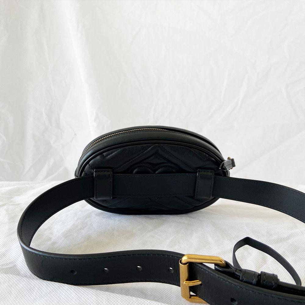 Gucci Black GG Marmont 2.0 Belt Bag