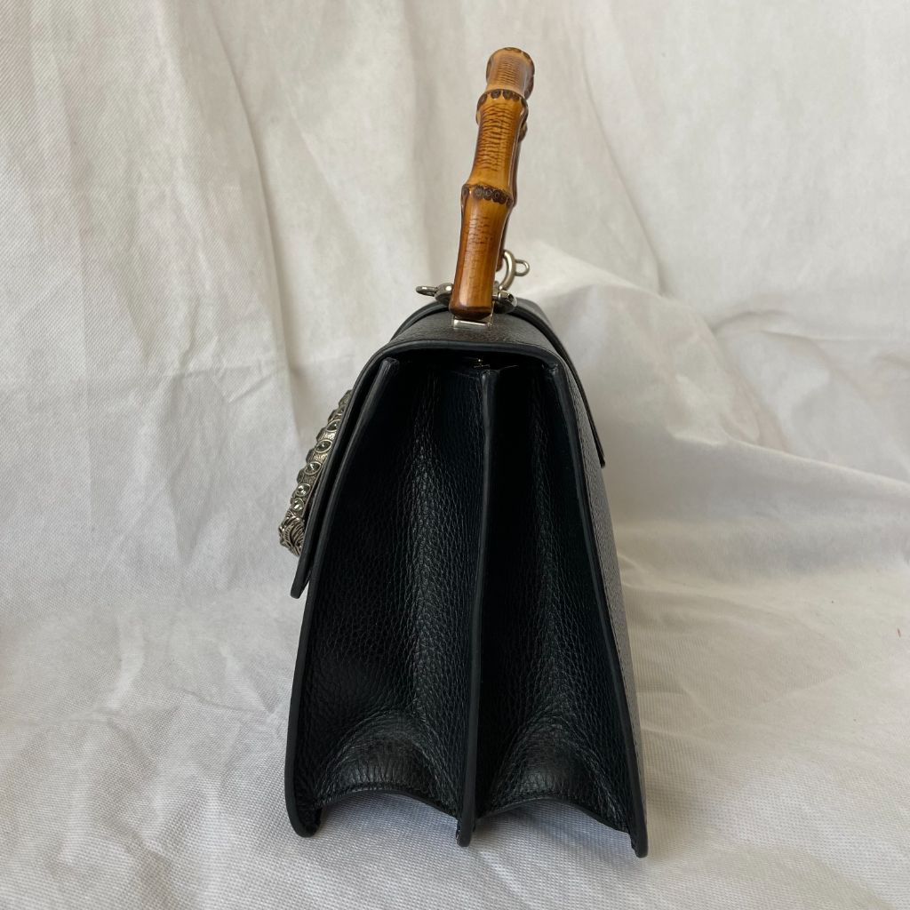 Gucci black Medium Dionysus bamboo top handle bag