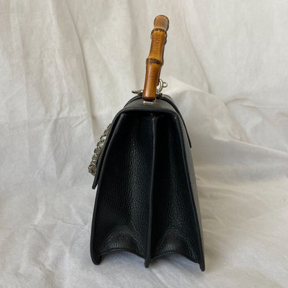 Gucci black Medium Dionysus bamboo top handle bag