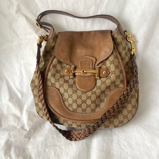 Gucci brown GG Guccisima canvas large shoulder bag