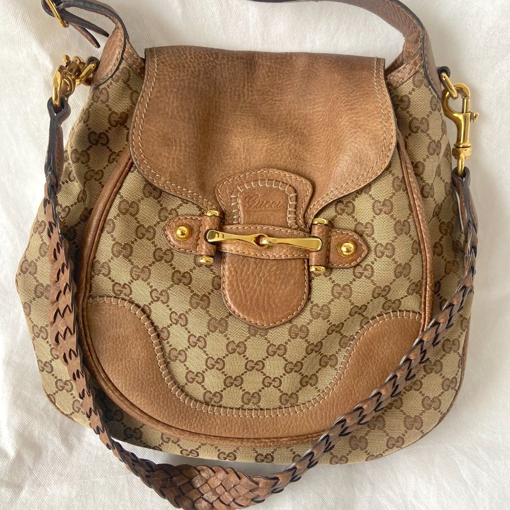Gucci brown GG Guccisima canvas large shoulder bag