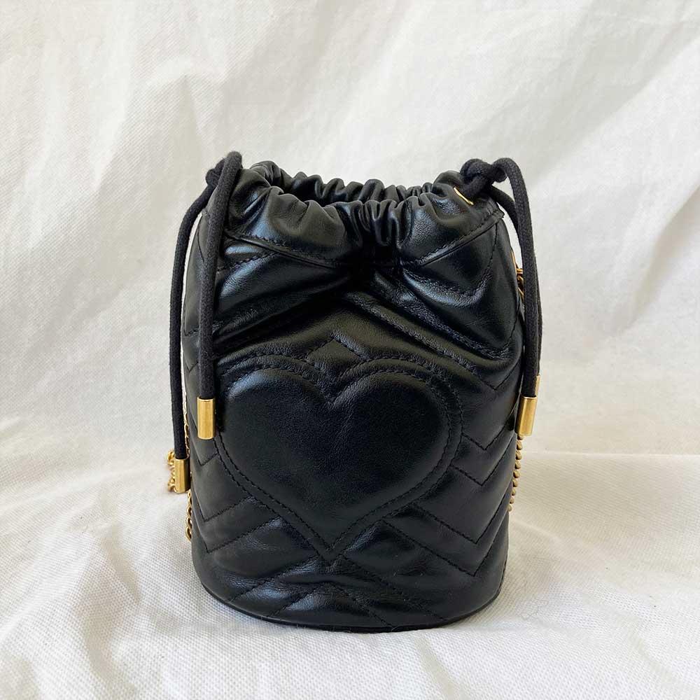 Gucci GG Marmont mini bucket black bag