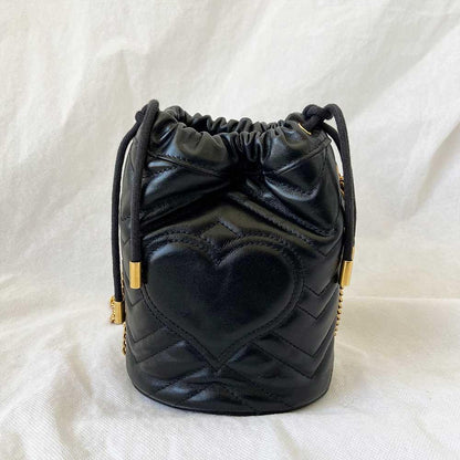 Gucci GG Marmont mini bucket black bag