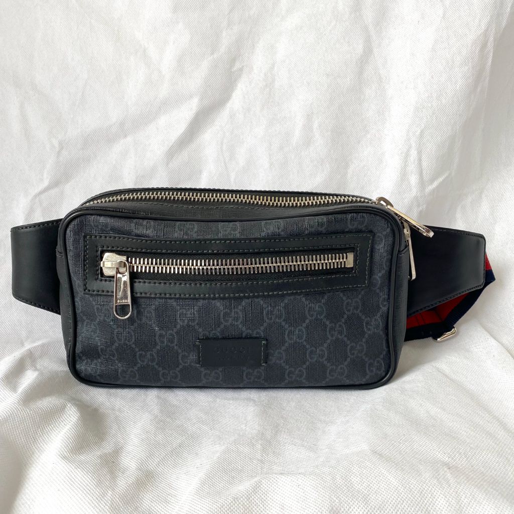 Gucci grey canvas Guccisima grey belt bag