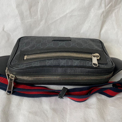 Gucci grey canvas Guccisima grey belt bag