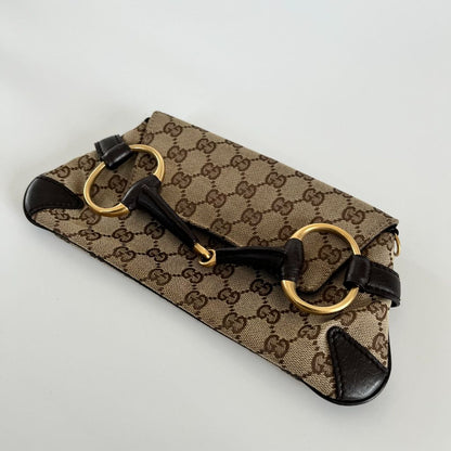 Gucci Guccissima print horsebit flap clutch