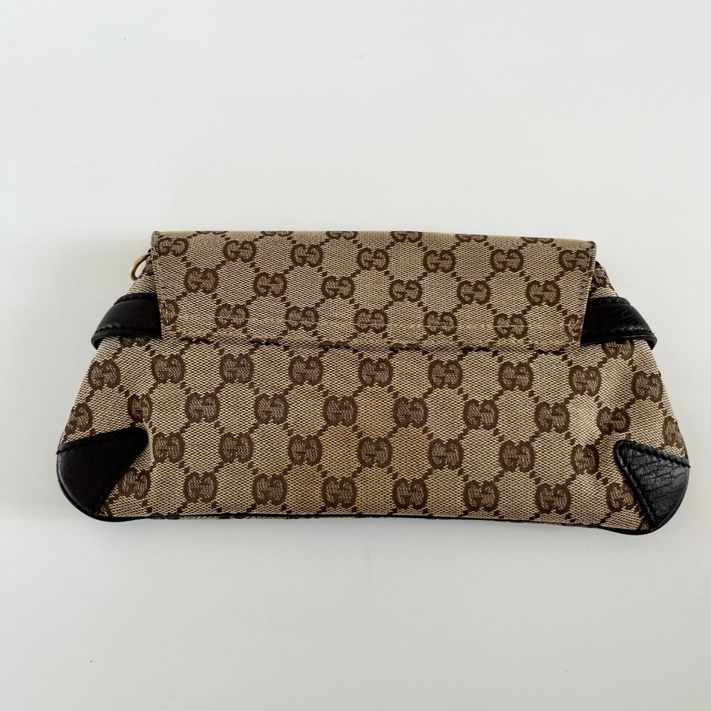 Gucci Guccissima print horsebit flap clutch