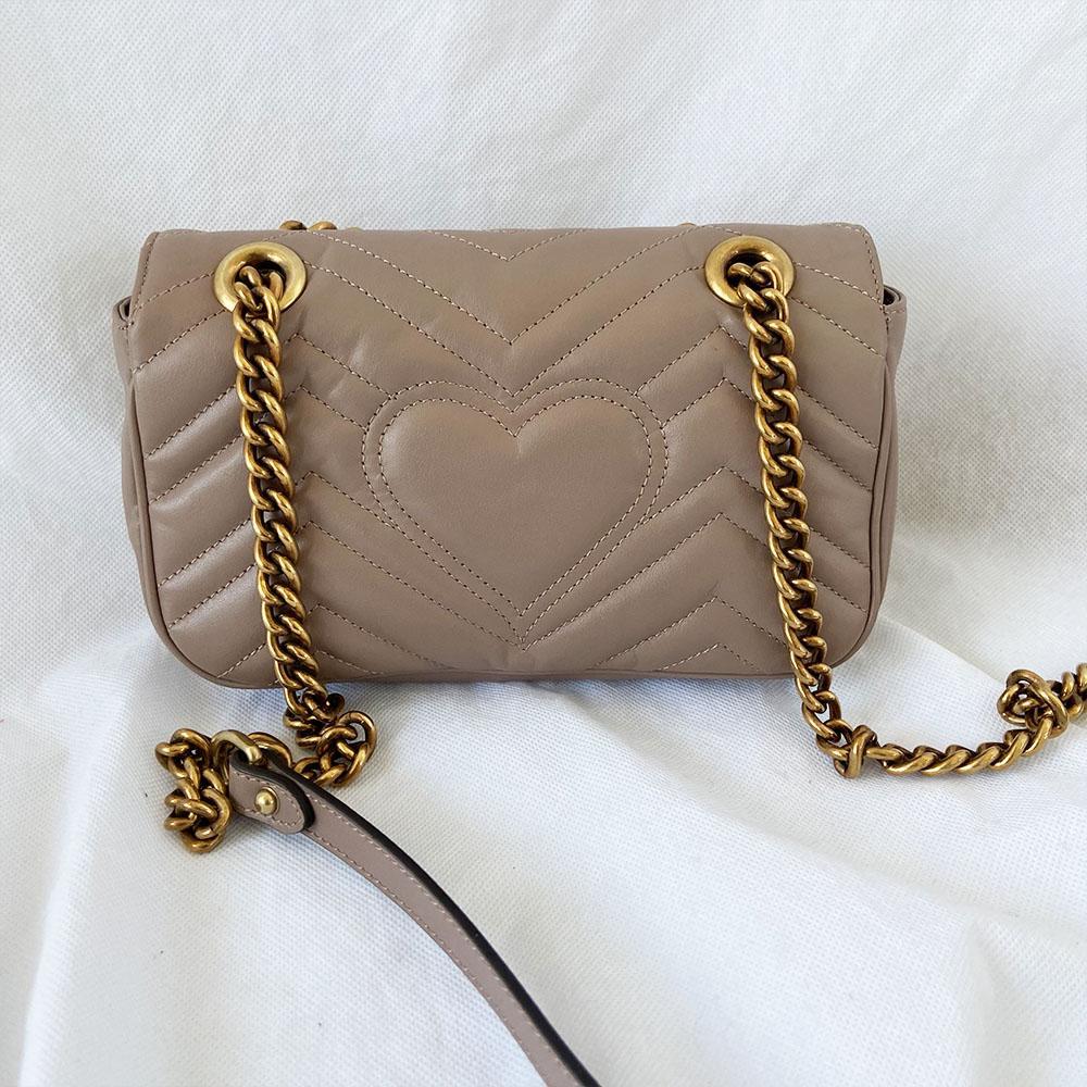 Gucci mini dusty pink GG marmont 2.0 shoulder bag matelasse