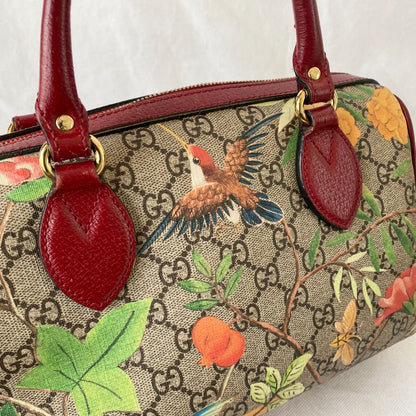 Gucci Multicolor GG Blooms Supreme Canvas and Leather Boston Bag