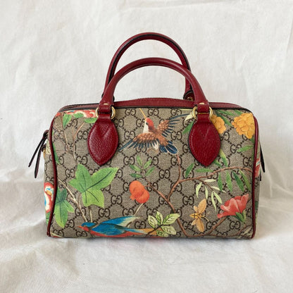 Gucci Multicolor GG Blooms Supreme Canvas and Leather Boston Bag