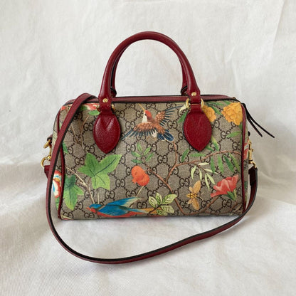 Gucci Multicolor GG Blooms Supreme Canvas and Leather Boston Bag