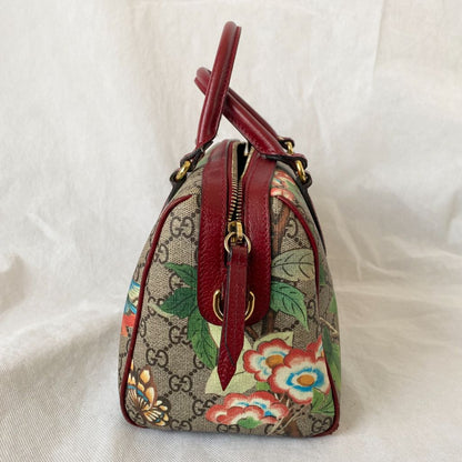 Gucci Multicolor GG Blooms Supreme Canvas and Leather Boston Bag