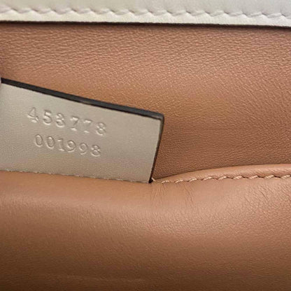 Gucci Off White Leather Broadway Pearly Bee Shoulder Bag