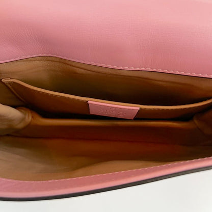 Gucci Pink Leather Broadway Pearly Bee Shoulder Bag
