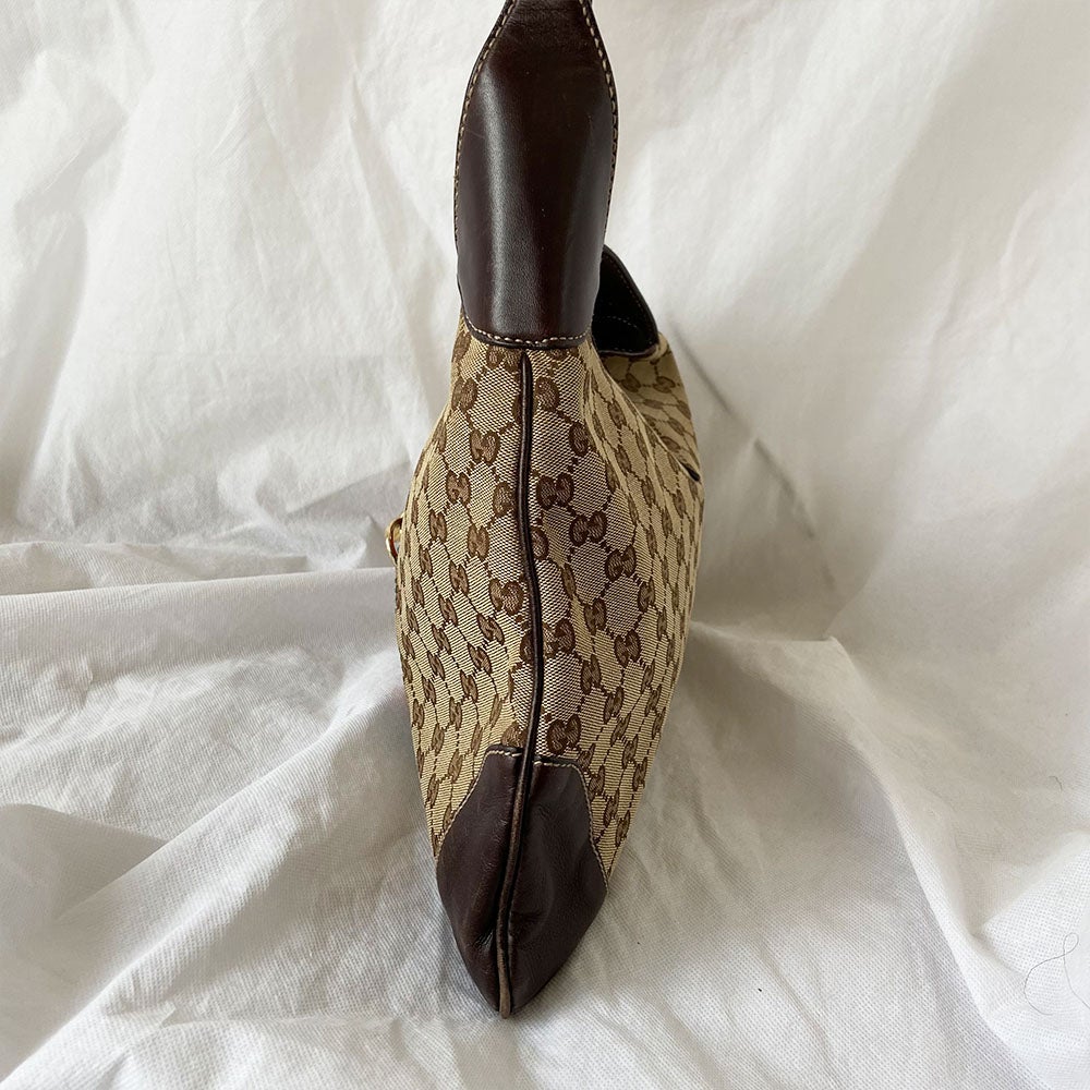 Gucci Web Jackie O Bouvier Hobo GG Canvas Bag