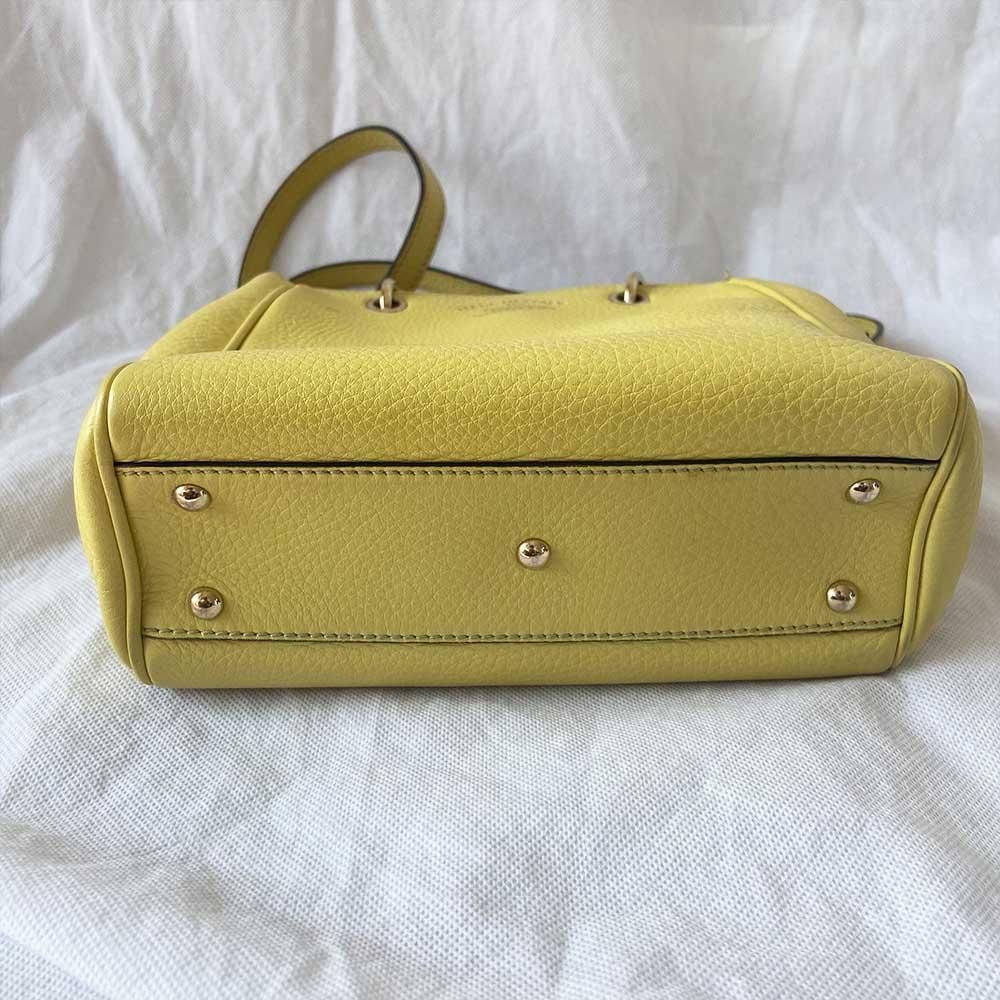 Gucci yellow bamboo handle shopper tote bag