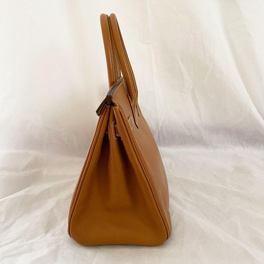 Hermes 30 Gold Birkin Epsom Leather Bag