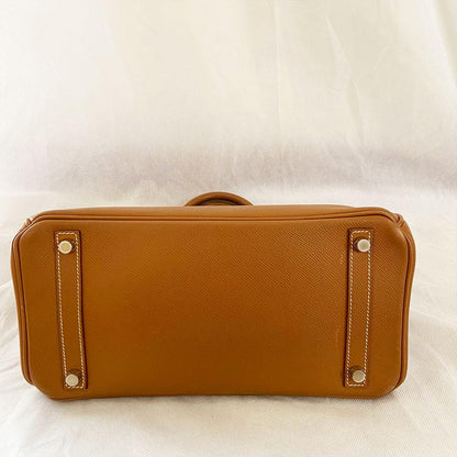 Hermes 30 Gold Birkin Epsom Leather Bag