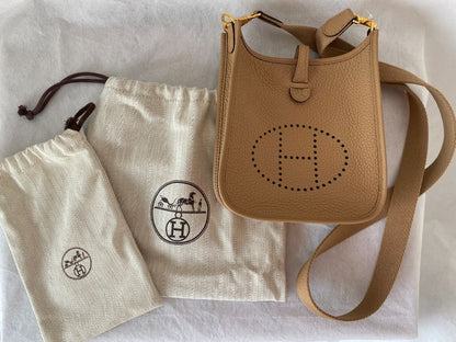 Hermes Clemence Leather Evelyne Crossbody Bag