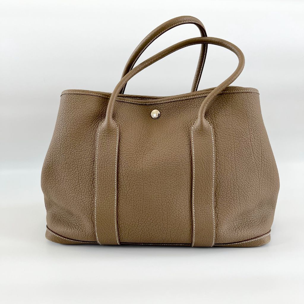 Hermes Etoupe Negonda Garden Party 36 PHW Bag