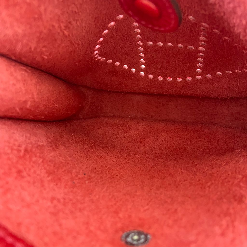 Hermes Red Clemence Leather Evelyne TPM Bag