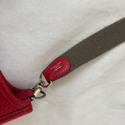 Hermes Red Clemence Leather Evelyne TPM Bag