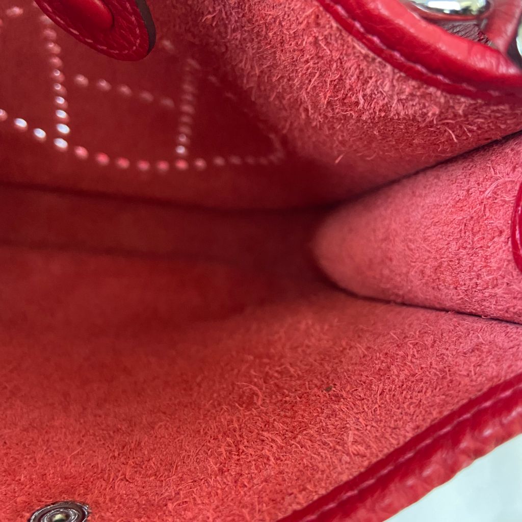 Hermes Red Clemence Leather Evelyne TPM Bag