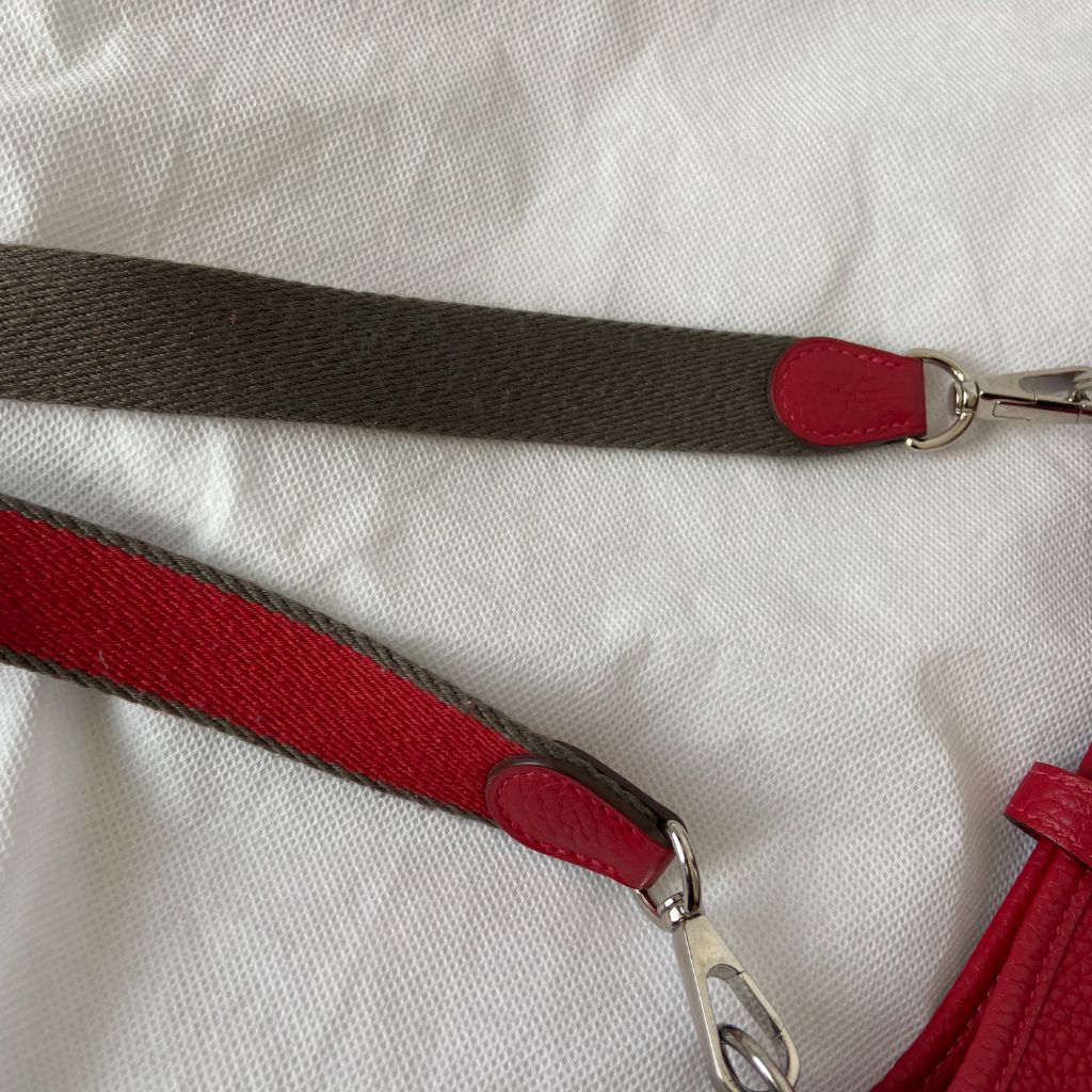 Hermes Red Clemence Leather Evelyne TPM Bag