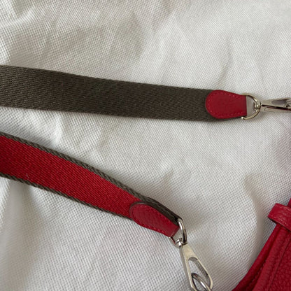 Hermes Red Clemence Leather Evelyne TPM Bag