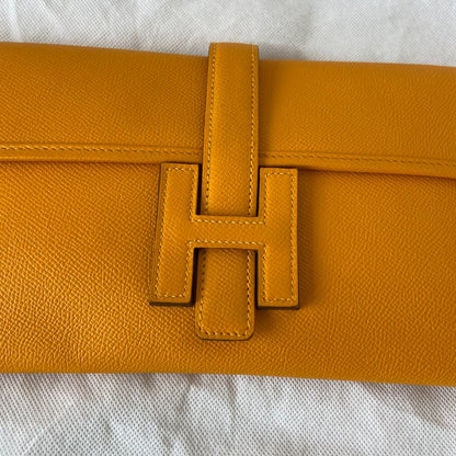 Hermes  Jaune Epsom Leather Elan Jige 29 Clutch