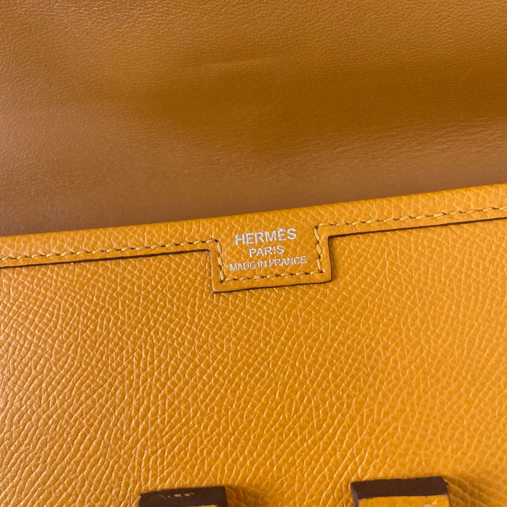 Hermes  Jaune Epsom Leather Elan Jige 29 Clutch