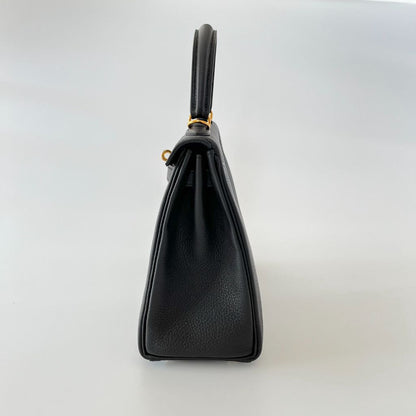 Hermès Kelly 25 Black Togo Leather Bag