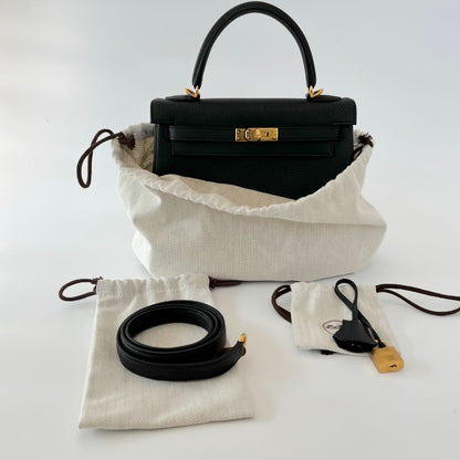 Hermès Kelly 25 Black Togo Leather Bag