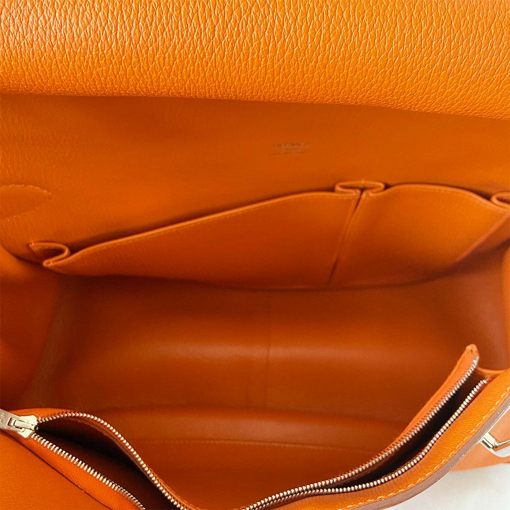 Hermès Orange Taurillon Clemence Leather Jypsiere 31