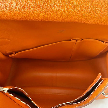 Hermès Orange Taurillon Clemence Leather Jypsiere 31
