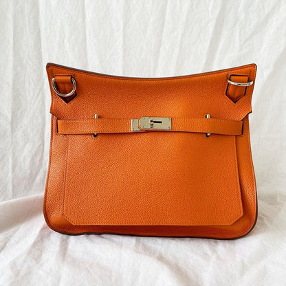 Hermès Orange Taurillon Clemence Leather Jypsiere 31