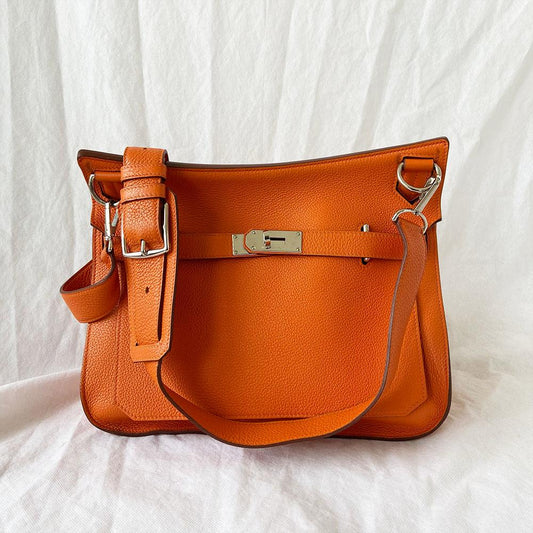 Hermès Orange Taurillon Clemence Leather Jypsiere 31