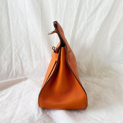 Hermès Orange Taurillon Clemence Leather Jypsiere 31
