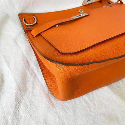 Hermès Orange Taurillon Clemence Leather Jypsiere 31