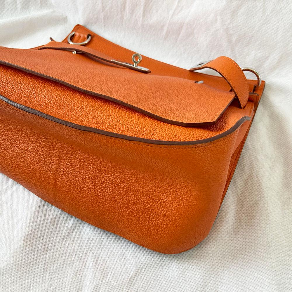 Hermès Orange Taurillon Clemence Leather Jypsiere 31