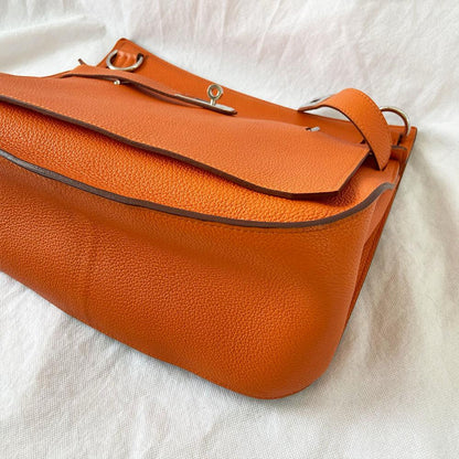 Hermès Orange Taurillon Clemence Leather Jypsiere 31
