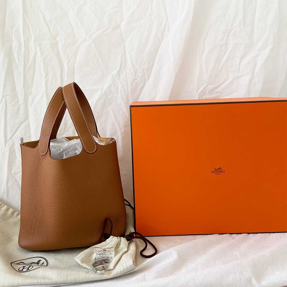 Hermès Picotin Lock 22 Gold Taurillon Clemence PHW